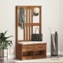 Perchero de entrada SANDENS madera maciza de pino 87x40x159,5cm by , Benches for halls and storage - Ref: Foro24-4010490, Pri...