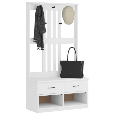 Perchero de entrada SANDENS madera pino blanco 87x40x159,5 cm de , Bancos para recibidores y almacenamiento - Ref: Foro24-401...
