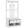 Perchero de entrada SANDENS madera pino blanco 87x40x159,5 cm de , Bancos para recibidores y almacenamiento - Ref: Foro24-401...
