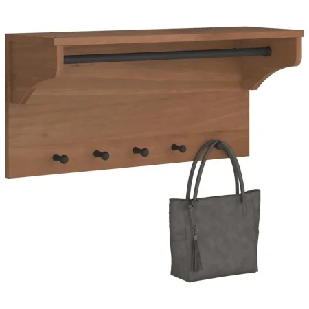 Perchero de pared SANDNES madera maciza de pino 87x30x42 cm by , Hat and coat racks - Ref: Foro24-4010473, Price: 67,83 €, Di...