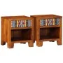 Mesita de noche 2 uds 40x35x45 cm madera maciza de acacia de , Mesitas de noche - Ref: Foro24-4016490, Precio: 177,11 €, Desc...
