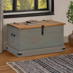 Baúl de almacenamiento HALDEN gris 91x48x47 cm madera maciza by , Storage trunks - Ref: Foro24-4018403, Price: 160,48 €, Disc...