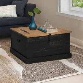 Baúl de almacenamiento HALDEN negro 91x91x47 cm madera maciza by , Storage trunks - Ref: Foro24-4018408, Price: 235,26 €, Dis...
