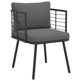 Silla de jardín con cojines ratán sintético negro von , Gartenstühle - Ref: Foro24-4108259, Preis: 112,41 €, Rabatt: %