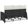 Sofá de jardín reclinable con cojines en forma de L ratán negro by , Outdoor sofas - Ref: Foro24-4108238, Price: 378,89 €, Di...