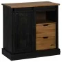 Aparador HALDEN con puerta corredera negro 80x40x80 cm by , Sideboards - Ref: Foro24-4018420, Price: 202,32 €, Discount: %