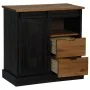 Aparador HALDEN con puerta corredera negro 80x40x80 cm by , Sideboards - Ref: Foro24-4018420, Price: 202,32 €, Discount: %