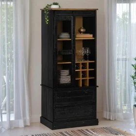 Vinoteca HALDEN con botelleros y puerta corredera negro pino by , Wine and liquor cabinets - Ref: Foro24-4018436, Price: 377,...