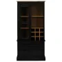 Vinoteca HALDEN con botelleros y puerta corredera negro pino de , Armarios para vino y licores - Ref: Foro24-4018436, Precio:...