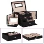 Joyero de 3 niveles con espejo y cerradura negro 26x18x17,5 cm by , Jewelry stands - Ref: Foro24-4103559, Price: 45,82 €, Dis...