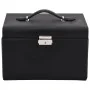 Joyero de 3 niveles con espejo y cerradura negro 26x18x17,5 cm by , Jewelry stands - Ref: Foro24-4103559, Price: 45,82 €, Dis...