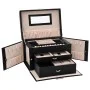 Joyero de 3 niveles con espejo y cerradura negro 26x18x17,5 cm by , Jewelry stands - Ref: Foro24-4103559, Price: 45,82 €, Dis...