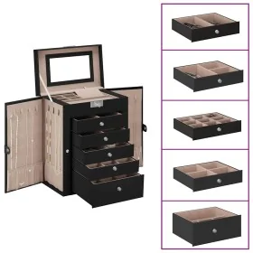 Joyero de 6 niveles con espejo y cerradura negro de , Soportes para joyería - Ref: Foro24-4103565, Precio: 62,86 €, Descuento: %