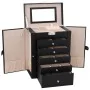 Joyero de 6 niveles con espejo y cerradura negro von , Schmuckständer - Ref: Foro24-4103565, Preis: 62,86 €, Rabatt: %