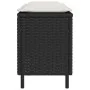 Banco de jardín con cojín negro 110x30x40,5 cm ratán sintético de , Bancos de jardín - Ref: Foro24-4104154, Precio: 86,22 €, ...