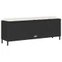 Banco de jardín con cojín negro 110x30x40,5 cm ratán sintético de , Bancos de jardín - Ref: Foro24-4104154, Precio: 86,22 €, ...