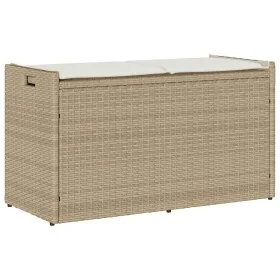 Banco de almacenaje con cojín beige 100 cm ratán sintético von , Gartenbänke - Ref: Foro24-4104064, Preis: 133,23 €, Rabatt: %