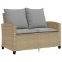 Sofá jardín de 2 plazas con cojín y mesa beige ratán sintético von , Outdoor-Sofas - Ref: Foro24-4103848, Preis: 223,67 €, Ra...