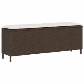 Banco de jardín con cojín gris 110x30x40,5 cm ratán sintético by , garden benches - Ref: Foro24-4104156, Price: 88,80 €, Disc...