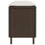 Banco de jardín con cojín gris 110x30x40,5 cm ratán sintético de , Bancos de jardín - Ref: Foro24-4104156, Precio: 88,80 €, D...