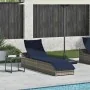 Tumbona plegable con cojín y espacio gris ratán sintético de , Tumbonas - Ref: Foro24-4104227, Precio: 247,76 €, Descuento: %