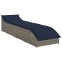 Tumbona plegable con cojín y espacio gris ratán sintético de , Tumbonas - Ref: Foro24-4104227, Precio: 247,76 €, Descuento: %