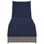 Tumbona plegable con cojín y espacio gris ratán sintético de , Tumbonas - Ref: Foro24-4104227, Precio: 247,76 €, Descuento: %