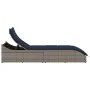 Tumbona plegable con cojín y espacio gris ratán sintético de , Tumbonas - Ref: Foro24-4104227, Precio: 247,76 €, Descuento: %