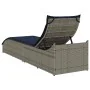 Tumbona plegable con cojín y espacio gris ratán sintético de , Tumbonas - Ref: Foro24-4104227, Precio: 247,76 €, Descuento: %