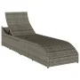 Tumbona plegable con cojín y espacio gris ratán sintético de , Tumbonas - Ref: Foro24-4104227, Precio: 247,76 €, Descuento: %