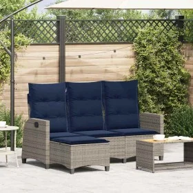 Sofá de jardín reclinable con cojines en forma de L gris by , Outdoor sofas - Ref: Foro24-4108244, Price: 390,82 €, Discount: %