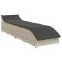 Tumbona plegable con cojín y espacio gris claro ratán sintético | Tu tienda online para hogar, jardín y más Foro24.es