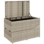 Tumbona plegable con cojín y espacio gris claro ratán sintético | Tu tienda online para hogar, jardín y más Foro24.es