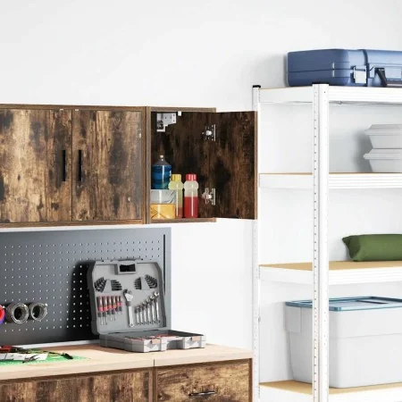 Armario de pared para garaje madera de ingeniería roble ahumado by , Armarios industriales - Ref: Foro24-860615, Price: 29,05...