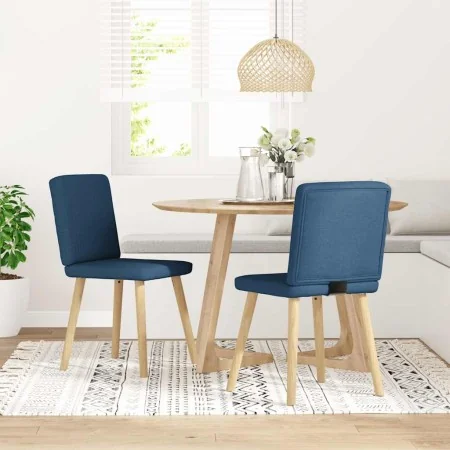 Sillas de comedor 2 unidades tela azul de , Sillas de comedor - Ref: Foro24-4101205, Precio: 101,95 €, Descuento: %