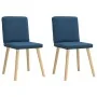Sillas de comedor 2 unidades tela azul de , Sillas de comedor - Ref: Foro24-4101205, Precio: 101,95 €, Descuento: %