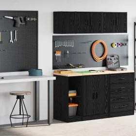 Armarios 2 uds para garaje madera de ingeniería negro by , Armarios industriales - Ref: Foro24-3328261, Price: 70,77 €, Disco...