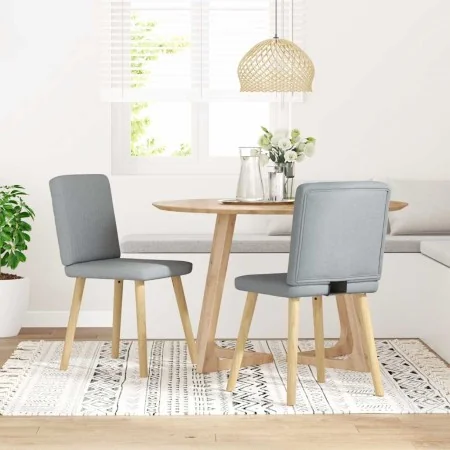 Sillas de comedor giratorias 2 unidades tela gris claro de , Sillas de comedor - Ref: Foro24-4101197, Precio: 101,95 €, Descu...