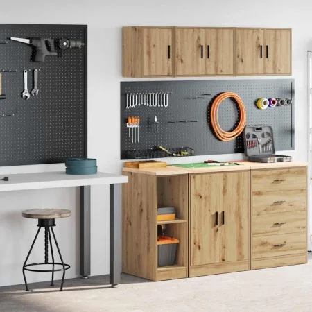 Armarios 2 uds para garaje madera ingeniería artesanal roble by , Armarios industriales - Ref: Foro24-3328268, Price: 67,77 €...