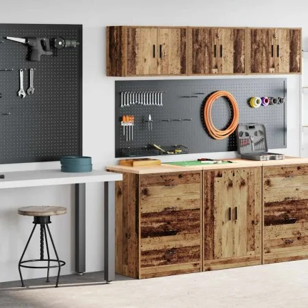 Armarios 2 uds para garaje madera ingeniería antigua madera by , Armarios industriales - Ref: Foro24-3328339, Price: 129,45 €...