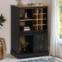 Vinoteca HALDEN con botelleros y puerta corredera negro pino by , Wine and liquor cabinets - Ref: Foro24-4018448, Price: 272,...
