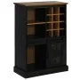 Vinoteca HALDEN con botelleros y puerta corredera negro pino by , Wine and liquor cabinets - Ref: Foro24-4018448, Price: 272,...