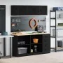 Armarios 6 uds para garaje madera de ingeniería negro by , Armarios industriales - Ref: Foro24-3328351, Price: 336,14 €, Disc...