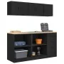 Armarios 6 uds para garaje madera de ingeniería negro by , Armarios industriales - Ref: Foro24-3328351, Price: 336,14 €, Disc...