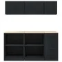Armarios 6 uds para garaje madera de ingeniería negro by , Armarios industriales - Ref: Foro24-3328351, Price: 336,14 €, Disc...