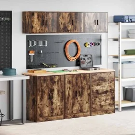Armarios 6 uds para garaje madera ingeniería