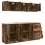 Armarios 6 uds para garaje madera ingeniería roble ahumado by , Armarios industriales - Ref: Foro24-3328345, Price: 439,77 €,...