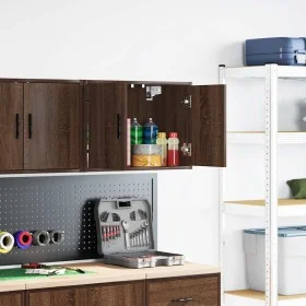 Armario de pared para garaje madera de ingeniería marrón roble by , Armarios industriales - Ref: Foro24-860655, Price: 42,28 ...