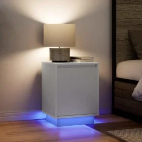Mesillas de noche con luces LED 2 uds blanco 38x34x50 cm by , Nightstands - Ref: Foro24-861266, Price: 83,70 €, Discount: %