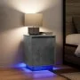 Mesitas de noche con luces LED 2 uds gris hormigón 38x34x50 cm by , Nightstands - Ref: Foro24-861272, Price: 84,12 €, Discoun...